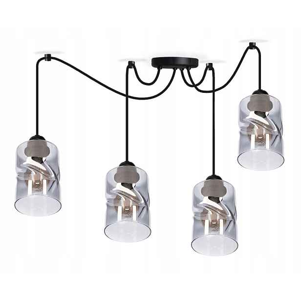 Závěsná Lampa Pavouk Loft 4 Skleněná lze Led