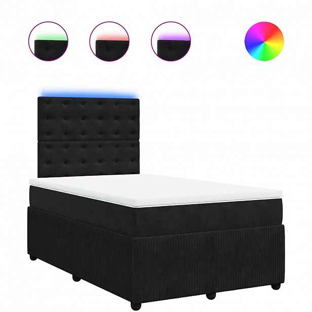 vidaXL Box spring postel s matrací černá 120 x 190 cm samet