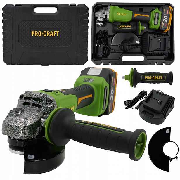 Bezuhločková Aku Úhlová Bruska Procraft PWА220 20V 4Ah