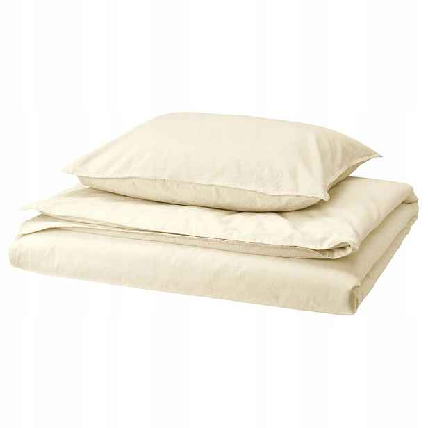 Ikea Angslilja sada povlečení 150x200/50x60 cm, Přírodní, krémová ecru