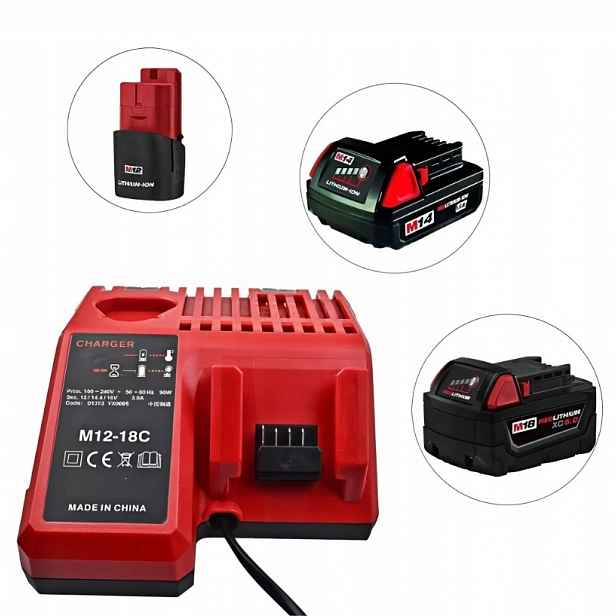Náhradní nabíječka Milwaukee M12-18FC Pro Nabíječku M12 M18 Akumulátor