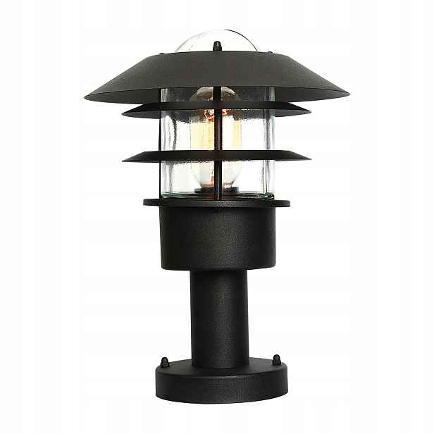 Venkovní stojací lampa zahradní sloupek industriální černá 30 cm Elstead
