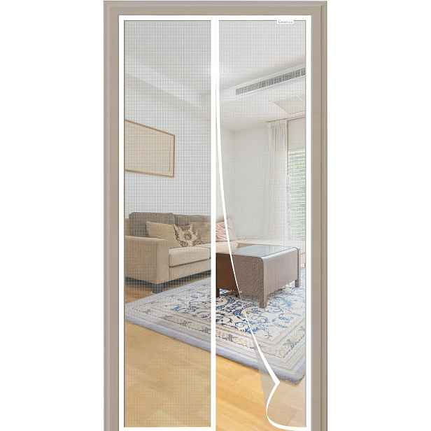 Cween Clu Moskytiéra na dveře 150 x 230 cm, magnetická závěs, bílá