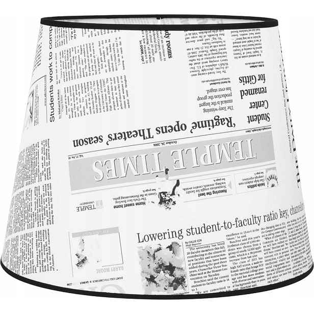 Stínidlo kuželové bílé, černé, 28/38/31 cm pro závěsnou lampu na E27