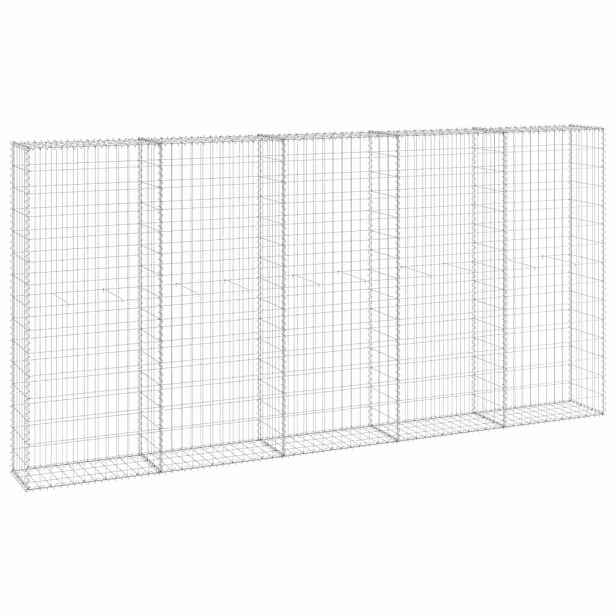vidaXL Gabionová zeď s víky pozinkovaná ocel 300 x 30 x 150 cm