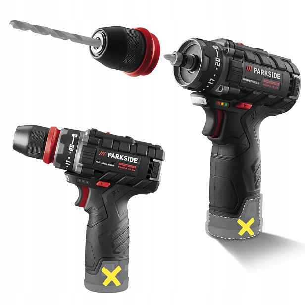 Akumulátorový Aku Vrtačka Parkside Pbspa 12 D4 12 V Bezkartáčový