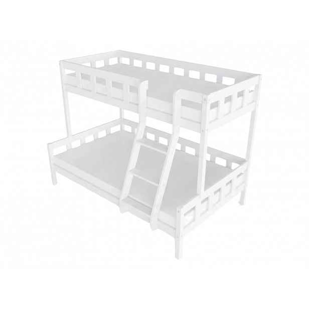 Benlemi Patrová postel PLOTTY s předním žebříkem 90x200, 120x200 cm Zvolte barvu: Bílá, Zvolte šuplík: Bez šuplíku, Zvolte stranu: Vpravo
