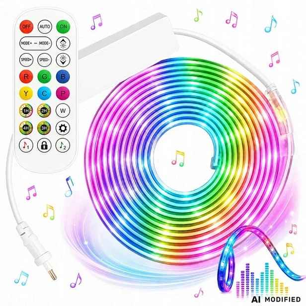 Neonová led páska 10 m rgb bluetooth aplikace dálkový ovládač pro vnitřní i