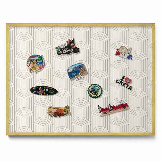 TULUP MAGNETICKÁ TABULE 80x60 cm zlatý rám – Stylový mramorový kámen