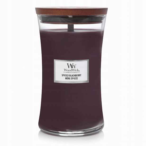 Velká vonná svíčka WoodWick Spiced Black Berry