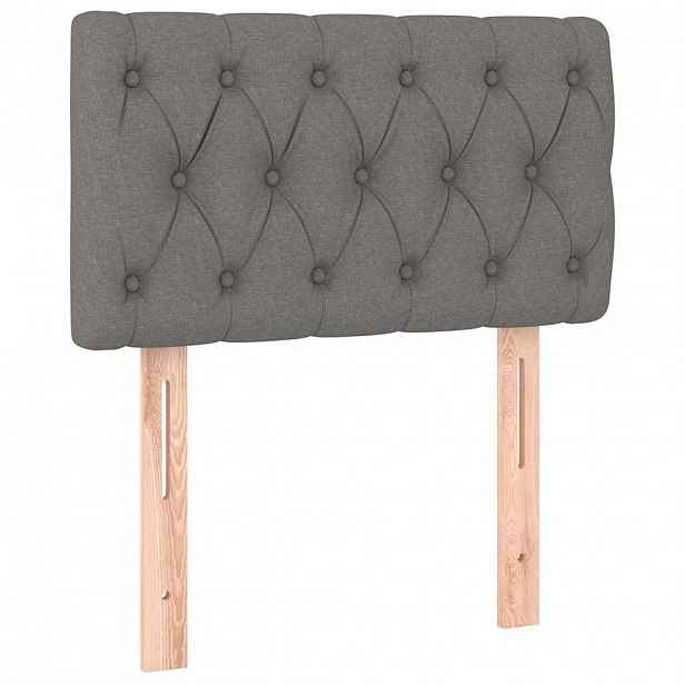 vidaXL Čelo postele tmavě šedé 80 x 7 x 78/88 cm textil