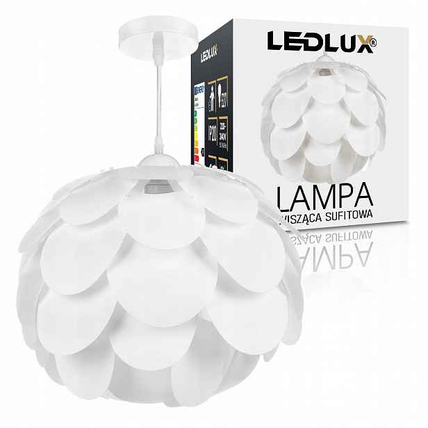 Závěsné Stropní Svítidlo, lustr, bílá, moderní, Glamour E27 do pokoje