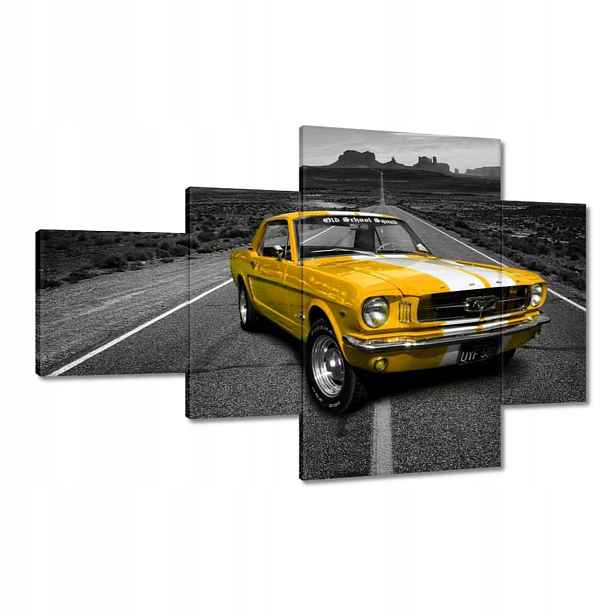 Obrazy 130x80 Oldtimer žlutý Ford Mustang