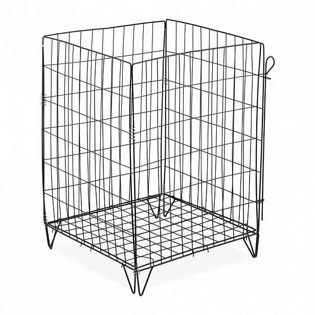 Relaxdays KOMPOSTÉR Černý ocelový s roštem dna 120 l