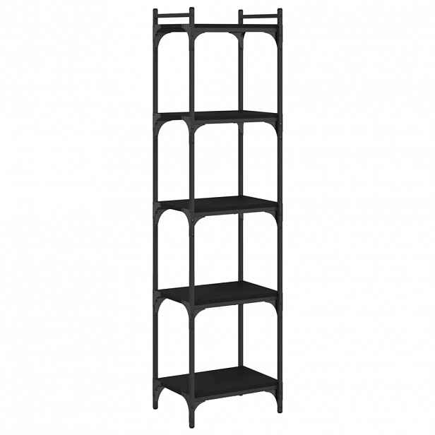 vidaXL Knihovna s 5 policemi černá 40 x 30 x 154 cm kompozitní dřevo