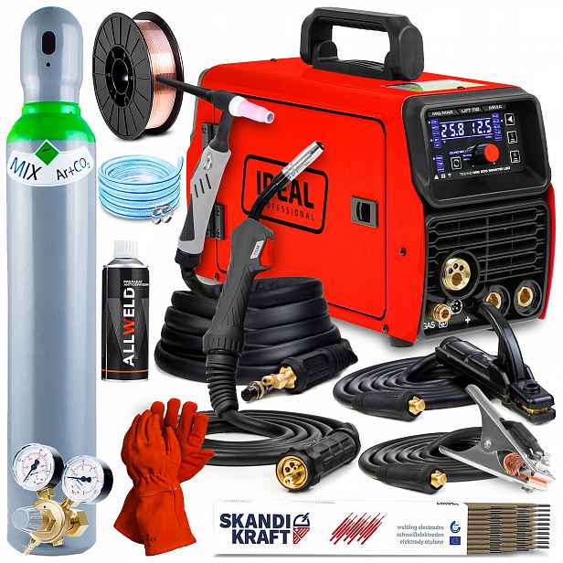 Svařovací Stroj Ideal Tecno Mig 203 Led Synergie Mma Tig 200A 230V Hliník 3V1