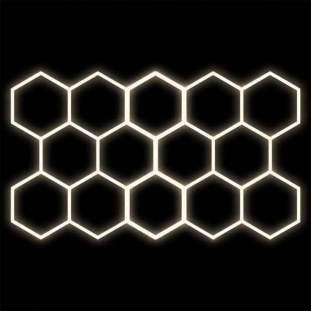 Bílá Led dílenská lampa 399W Hexagon 14 229x394 cm neutrální 4000K