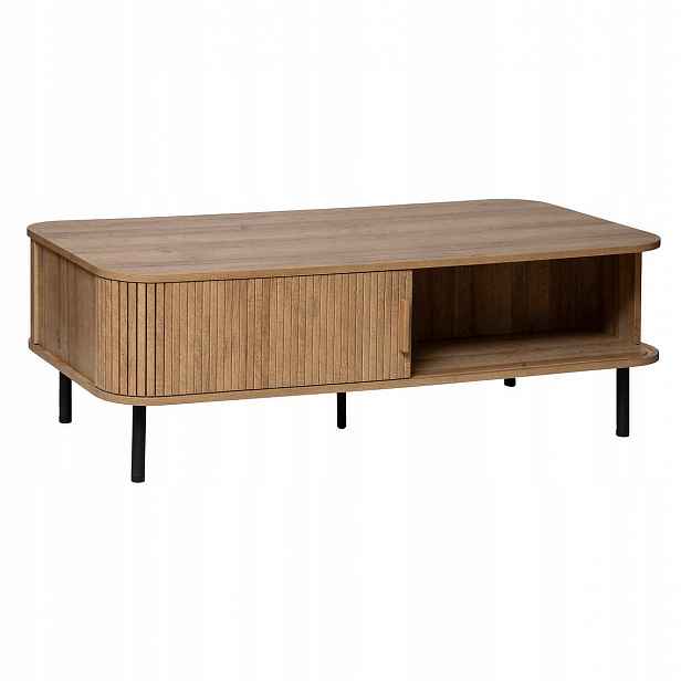 Kávový Stolek Mdf S Úložným Prostorem 120 X 60 X 41 CM, Hnědé Železné Nohy