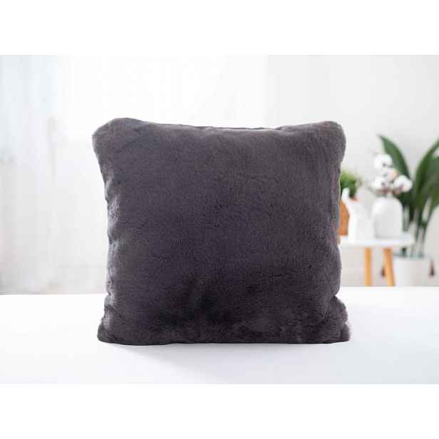 MKLuzkoviny.cz Povlak z umělé kožešiny 45 × 45 cm – tmavě šedý