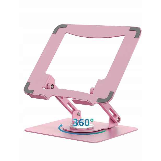 Otočný stojan na notebook o 360° ergonomický, nastavitelná výška Růžový