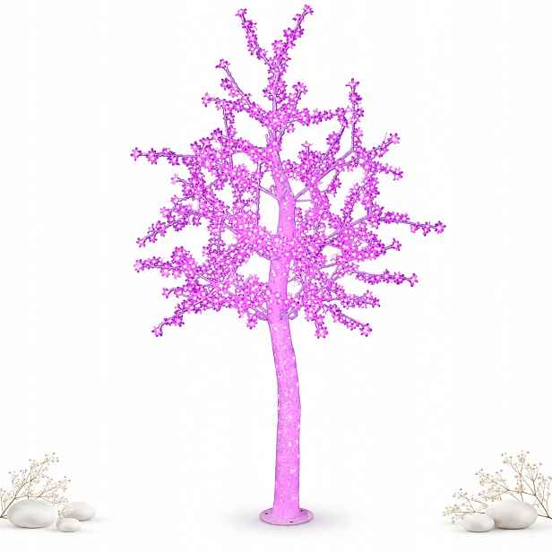 Strom Višeň Led Flash 180 CM Dekorativní Kvetoucí Stromek Růžový