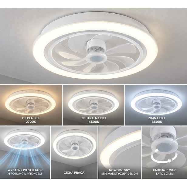 stropní svítidlo Led s ventilátorem Rgb 77W 96 cm Dálkový Ovladač Aplikace 3000-6500K