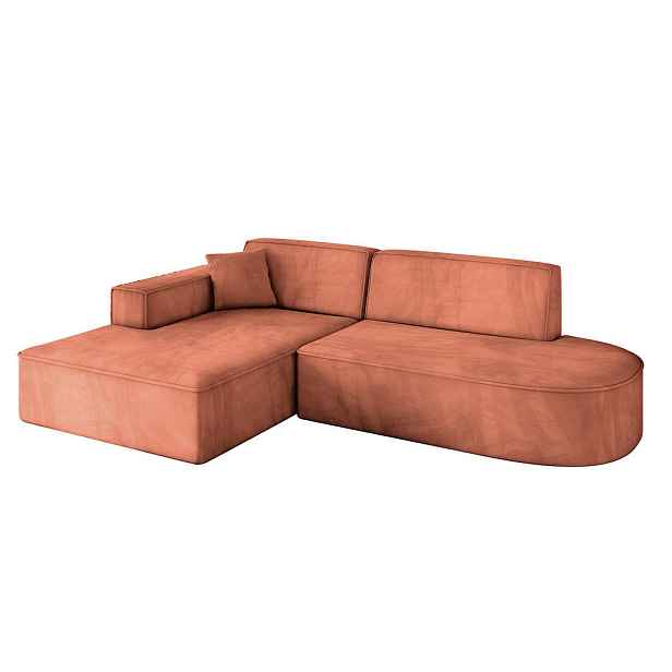 ALTDECOR ROHOVÁ SEDAČKA s otomanem, levá IREA-L1-v4 232x165x77 Meruňková Velur