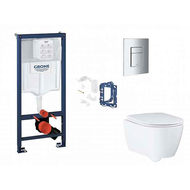 Grohe Rapid SL - Set předstěnové instalace, klozetu, sedátka SoftClose, tlačítka Skate Cosmopolitan a sady pro vhazování tablet, chrom SANI11BB2139