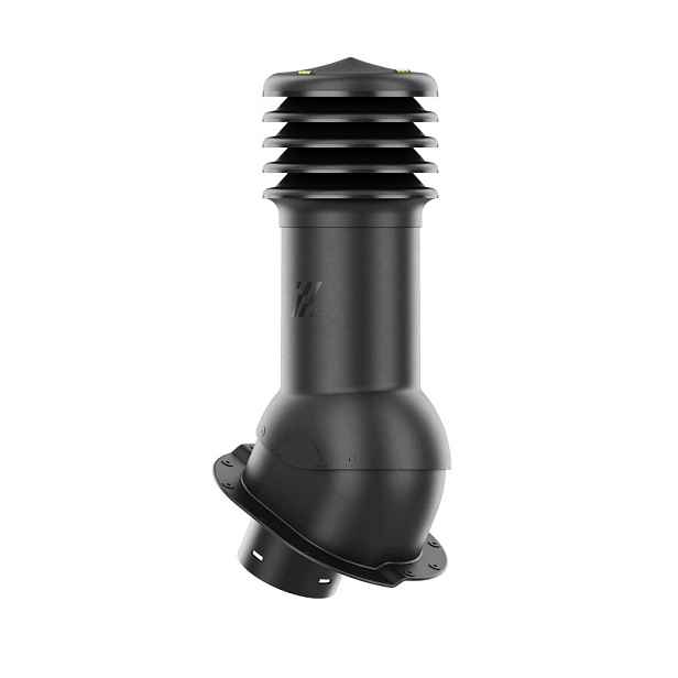 Větrací komín HiVent pro plechovou střešní krytinu, profil L, průměr 125 mm, černý