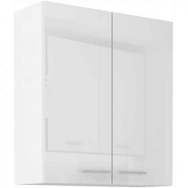 Vysoká horní skříňka LAJLA - šířka 80 cm, bílá