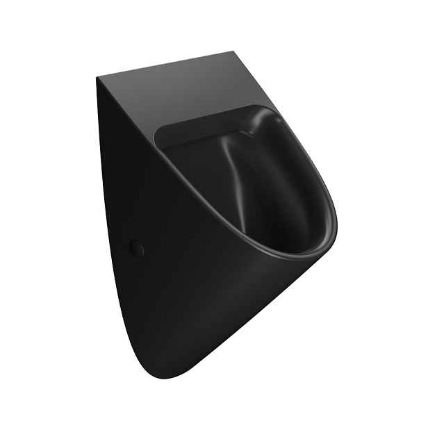 GSI COMMUNITY urinál se zakrytým přívodem vody, Rimless, 31x54,5cm, černá mat