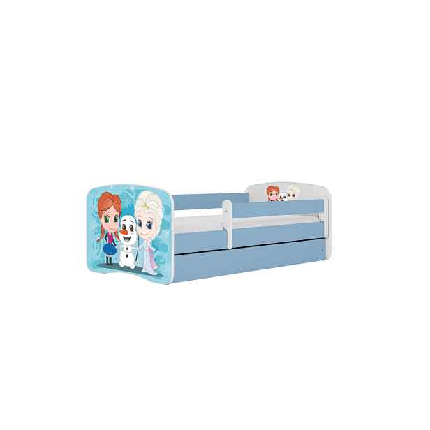 Kocot kids Dětská postel Babydreams Sněhové princezny modrá, varianta 80x180, bez šuplíků, s matrací