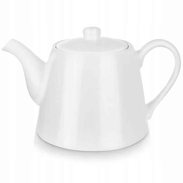 Porcelánová konvice na kávu a čaj s víkem, bílá, 2 l