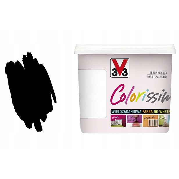 V33 Víceúčelový Colorissim Černý Satén 1L