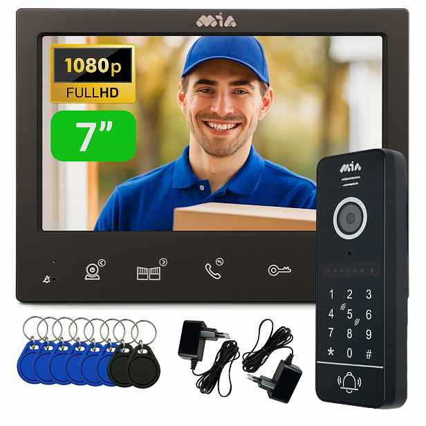 Videodomofon 7" Hd video domofon 7B-SD videodomofon s stanicí pro bránu 150KP