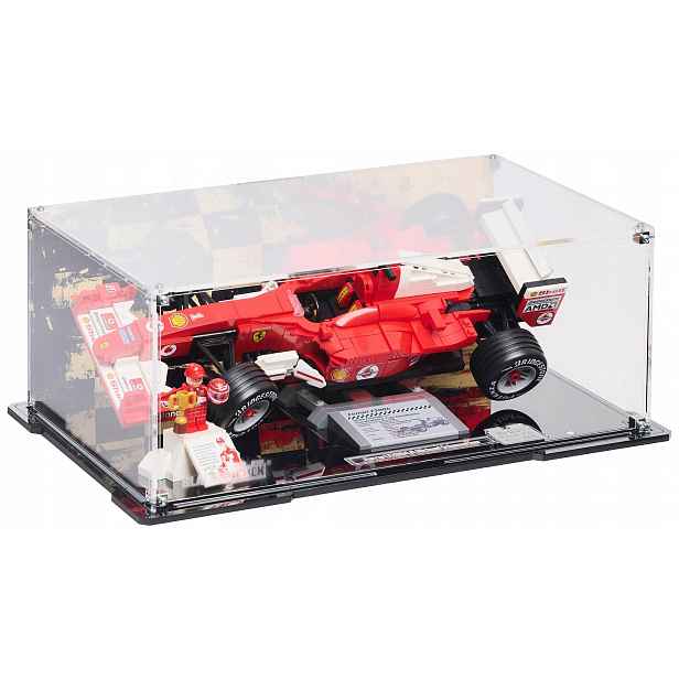 Vitrína s pozadím Blacked Brick pro Lego 11375 Icons Ferrari F2004 a Schumacher