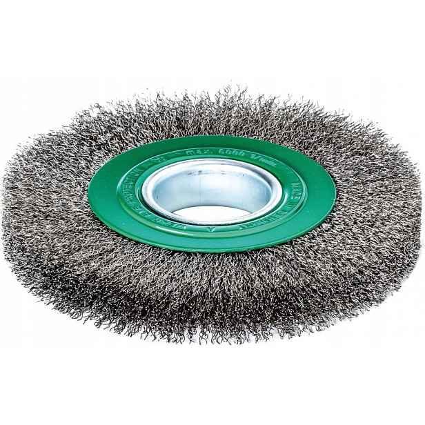 Kotoučový kartáč 150x23/25 mm, nerezový vlnitý drát 0,15 mm Lessmann