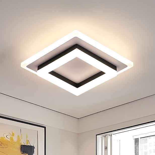 Led stropní svítidlo Plafon černé čtvercové bílé moderní do obývacího pokoje 4500K 24W