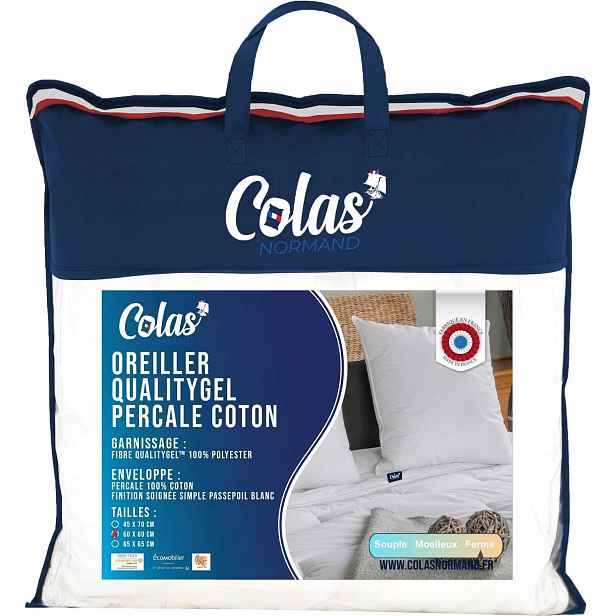 Polštář Colas 60x60 cm perkál bavlna měkký hotelový komfort