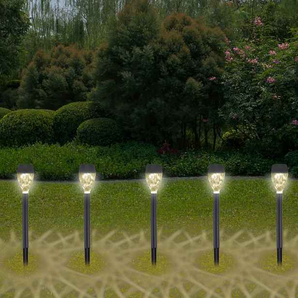 Sada 5 Led Solárních Lamp Do Zahrady S Bodcem, Autonomie 8H IP44