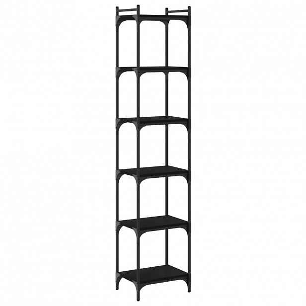 vidaXL Knihovna se 6 policemi černá 40 x 30 x 188 cm kompozitní dřevo