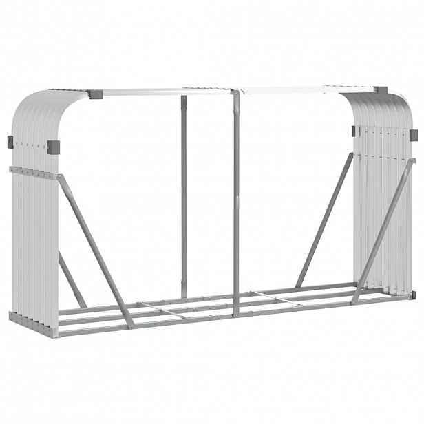 vidaXL Stojan na dřevo stříbrný 180 x 45 x 100 cm pozinkovaná ocel