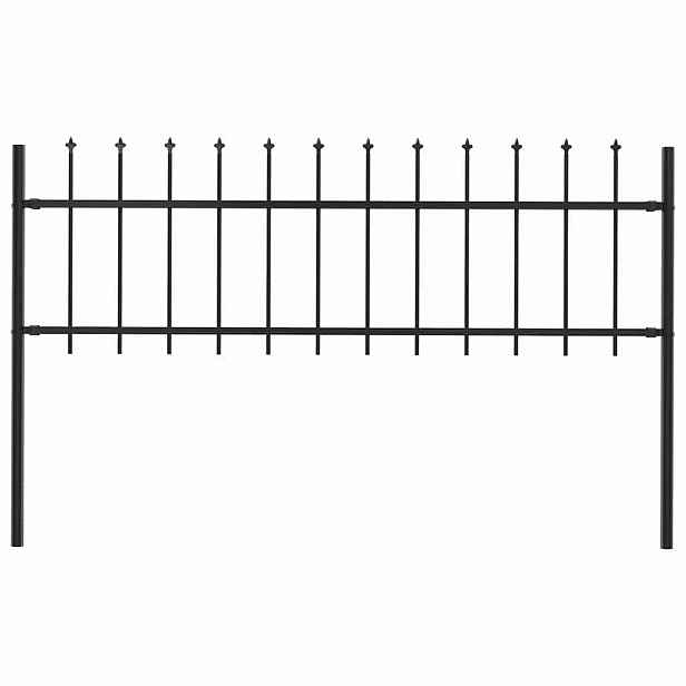vidaXL Zahradní plot Woerden s kopím nahoře ocelový 170 x 60 cm černý