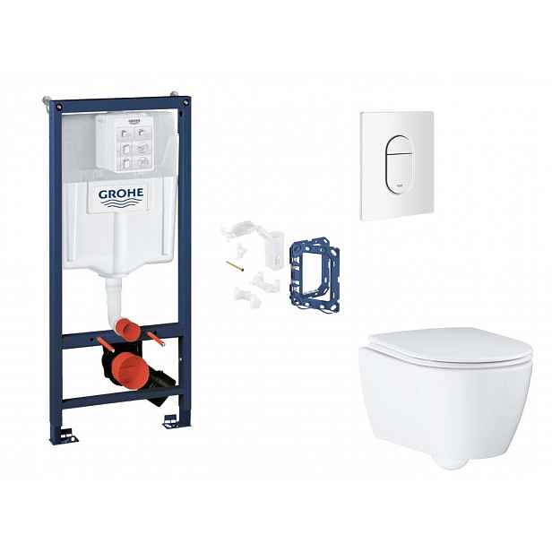 Grohe Rapid SL - Set předstěnové instalace, klozetu, sedátka SoftClose, tlačítka Arena Cosmopolitan a sady pro vhazování tablet, alpská bílá SANI11BB3