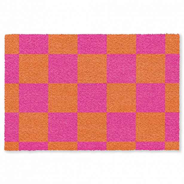 MuchoWow ROHOŽKA Šachovnicový potisk - Oranžová - Růžová - Bloky 180x120 cm