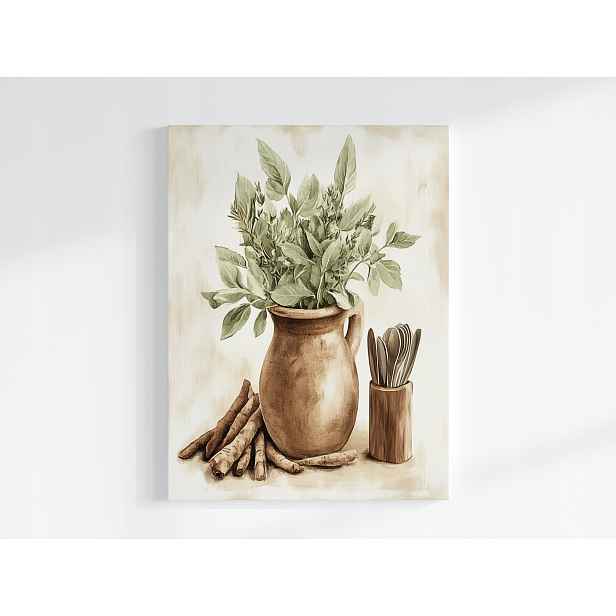 Plakát Kuchyně Džbán Bylinky Koření Vintage 75x100