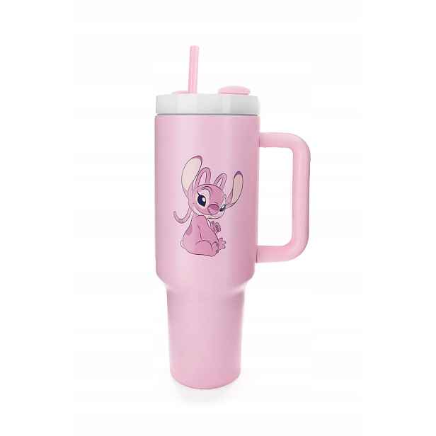 Termohrnek s ouškem Stitch Angel Termos s brčkem pro děti 1200 ml