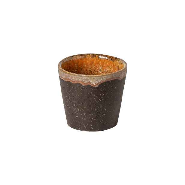 Tmavě hnědý kameninový šálek na espresso 70 ml Poterie – Casafina