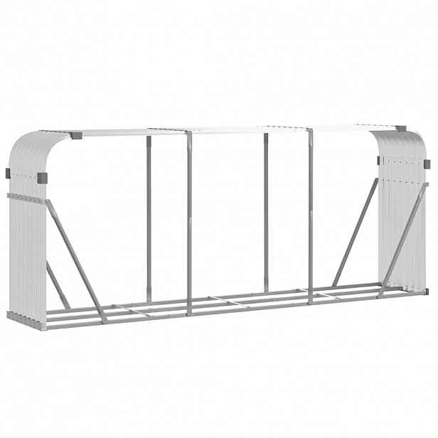 vidaXL Stojan na dřevo stříbrný 234 x 45 x 100 cm pozinkovaná ocel