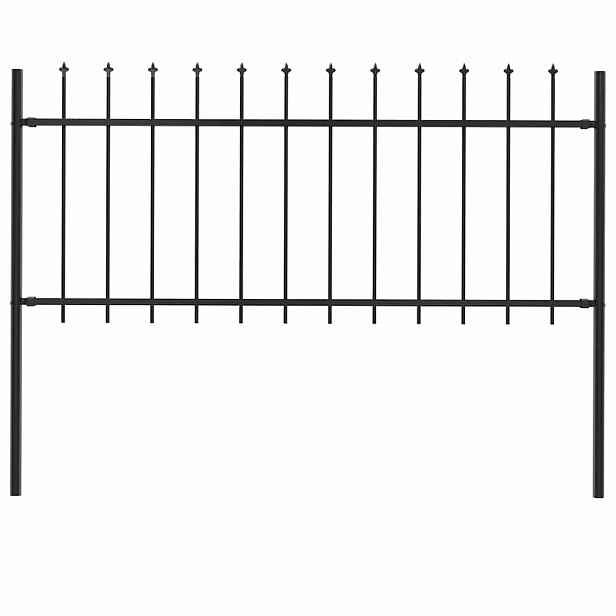 vidaXL Zahradní plot Woerden s kopím nahoře ocelový 170 x 80 cm černý